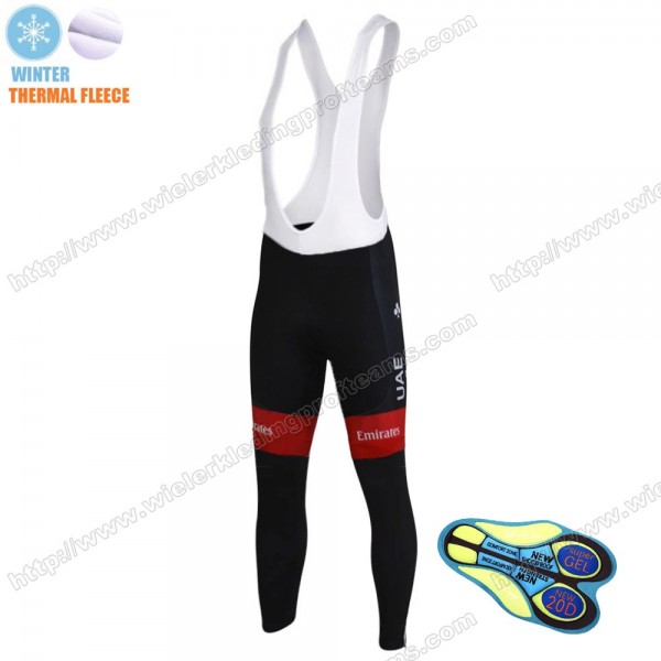 UAE EMIRATES Winter Thermal Fleece Pro Team 2020 Lange Fietsbroeken Bib PMKHI