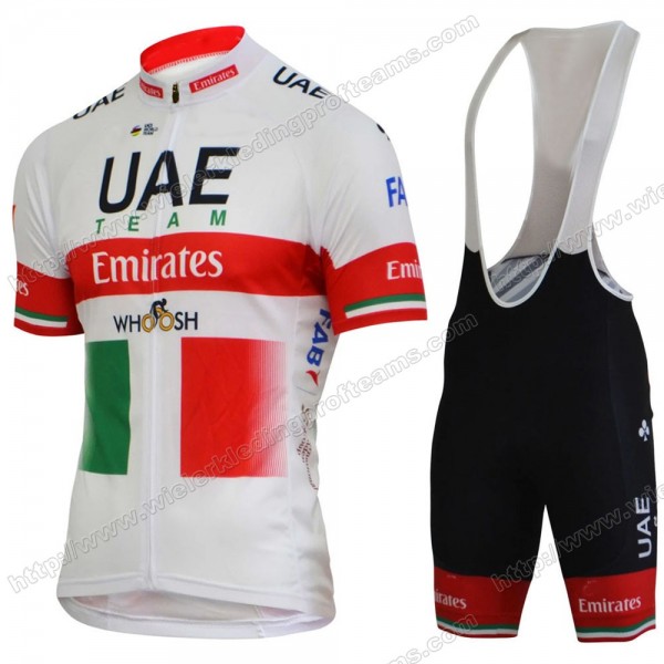 UAE EMIRATES Italy Champion Fietskleding Set Fietsshirt Met Korte Mouwen+Korte Koersbroek Bib 2020 GDBVN