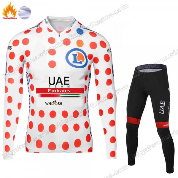 Winter Thermal Fleece UAE EMIRATES Tour De France 2020 Fietskleding Set Wielershirts Lange Mouw+Lange Wielrenbroek Bib UCUNO