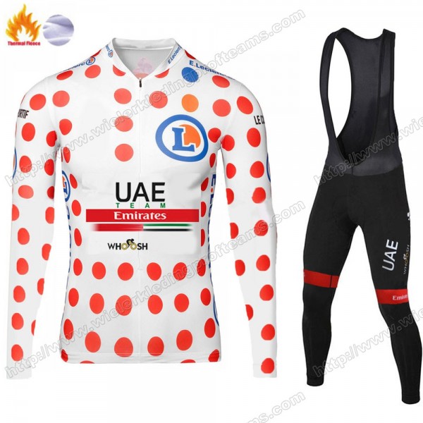 Winter Thermal Fleece UAE EMIRATES Tour De France 2020 Fietskleding Set Wielershirts Lange Mouw+Lange Wielrenbroek Bib IIUBS