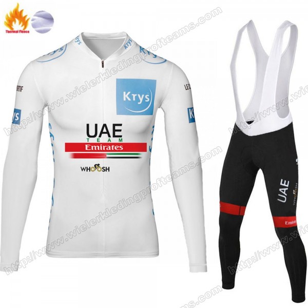 Winter Thermal Fleece UAE EMIRATES Tour De France 2020 Fietskleding Set Wielershirts Lange Mouw+Lange Wielrenbroek Bib ZCNHU