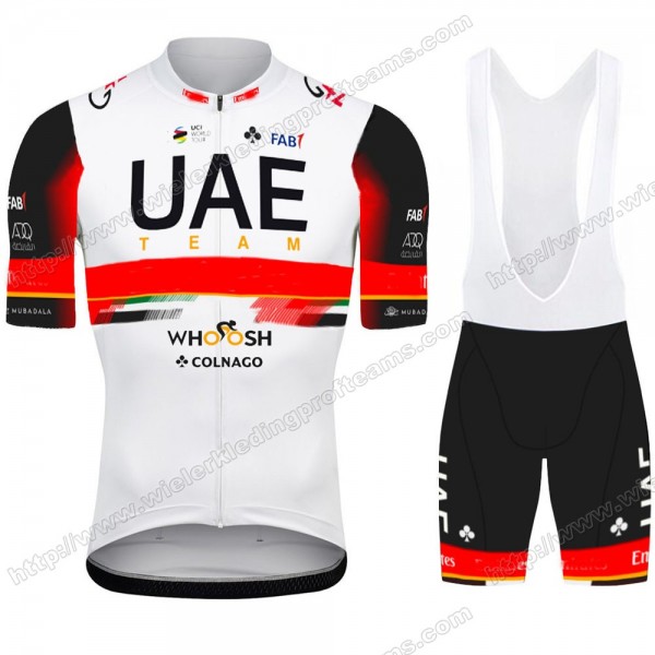 UAE Emirates Pro 2021 Team Fietskleding Set Fietsshirt Met Korte Mouwen+Korte Koersbroek Bib ALIXB