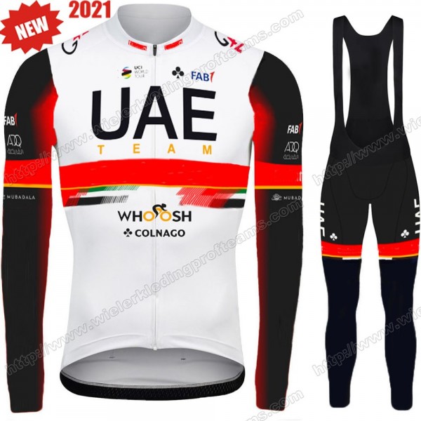 UAE Emirates Pro Team 2021 Fietskleding Set Wielershirts Lange Mouw+Lange Wielrenbroek Bib RHVXX