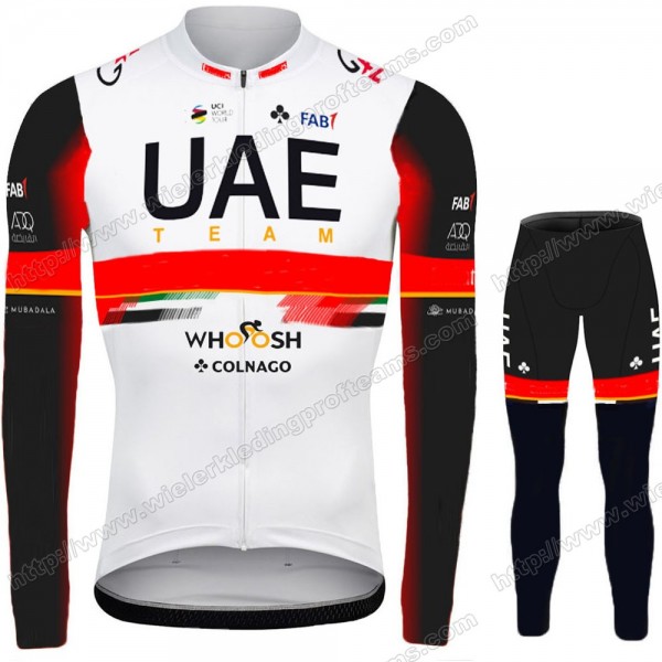 UAE Emirates Pro Team 2021 Fietskleding Set Wielershirts Lange Mouw+Lange Wielrenbroek Bib YBHGE