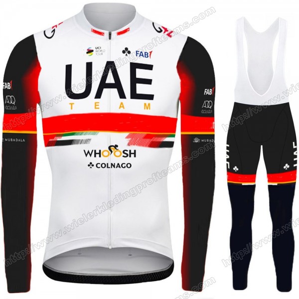 UAE Emirates Pro Team 2021 Fietskleding Set Wielershirts Lange Mouw+Lange Wielrenbroek Bib UBYUC