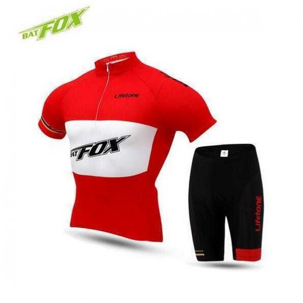 2016 BAT FOX Fietskleding Wielershirt Korte+Korte Fietsbroeken Rood