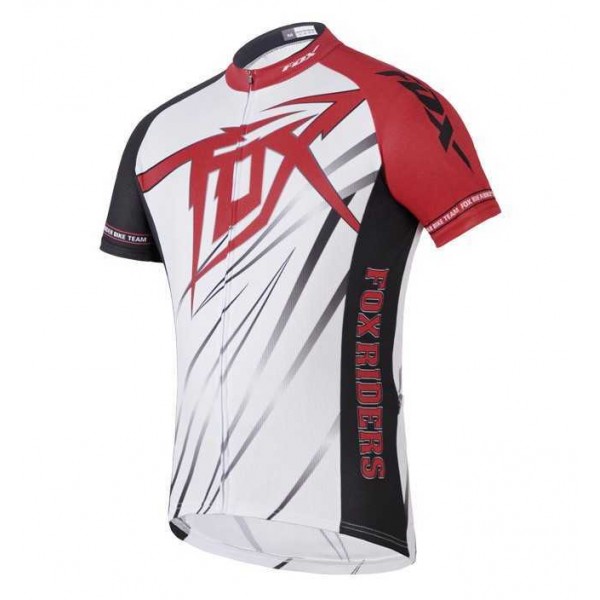 2014 Fox Bike Teams Wielershirt Met Korte Mouwen Wit Rood