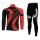 Giant Wielerkleding Set Wielershirt Lange Mouw+Lange Fietsbroeken Rood Zwart