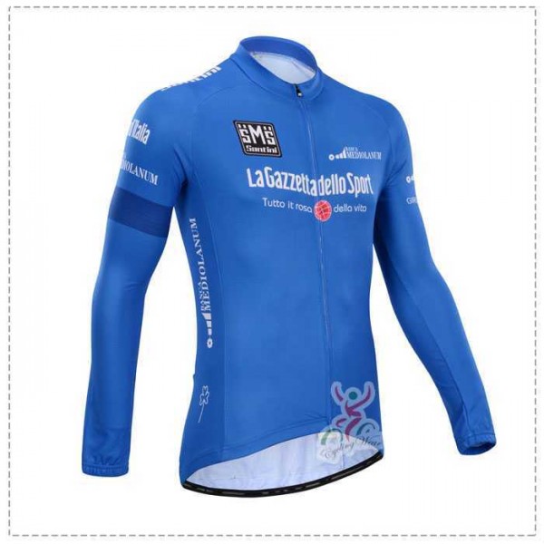 Giro D'Italia 2014 Wielershirt Lange Mouw Blauw