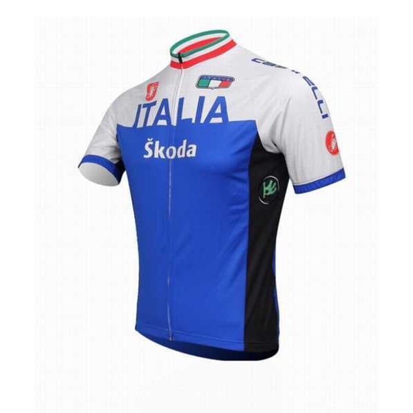 2014 Italia Skoda Castelli Wielershirt Met Korte Mouwen