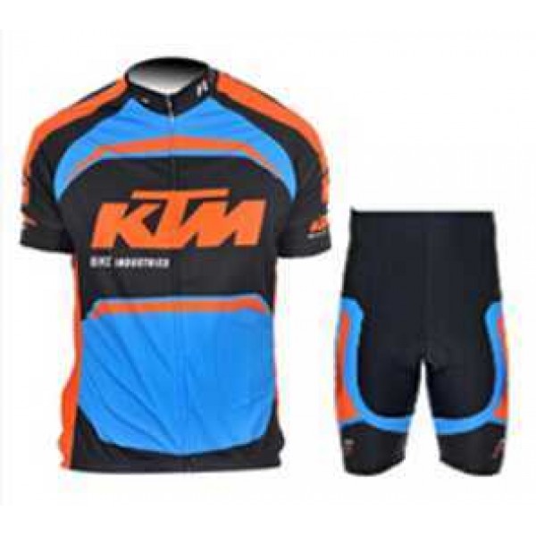 2015 KTM Pro Team Blauw Zwart Wielershirt Korte Mouwen+Fietsbroek