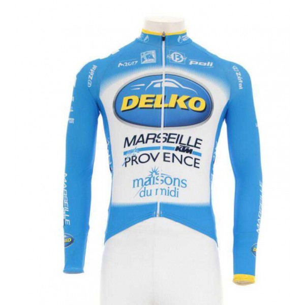 2016 KTM-Delko Marseille Provence Wielerkleding Wielershirt Lange Mouw Blauw