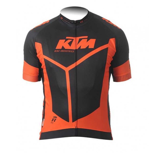 2015 KTM Pro Team Zwart Orange Wielershirt Met Korte Mouwen