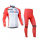 2014 Katusha Fietskleding Wielershirt Lange Mouw+Lange Fietsbroeken Rood Wit