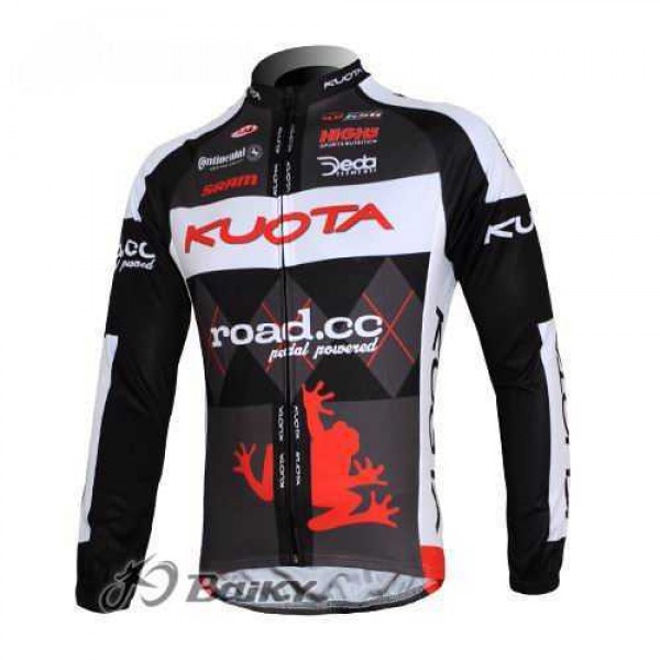 Kuota SRAM Road Pro Team Wielershirts Lange Mouwen Zwart Wit