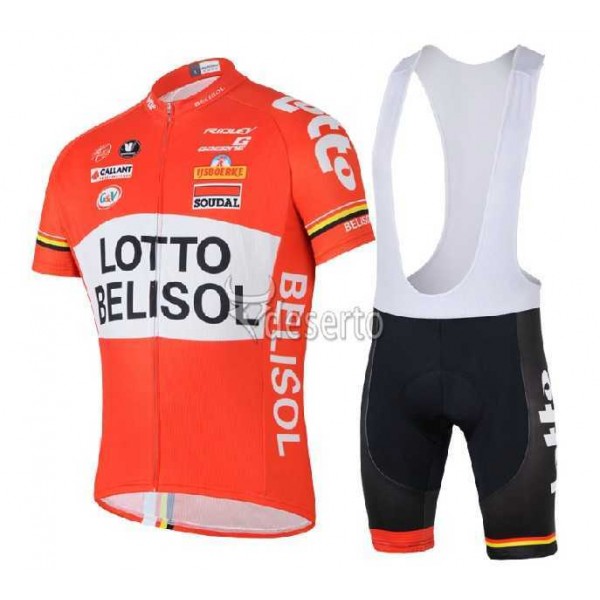 Lotto Belisol 2014 Fietskleding Set Fietsshirt Met Korte Mouwen+Korte Koersbroek