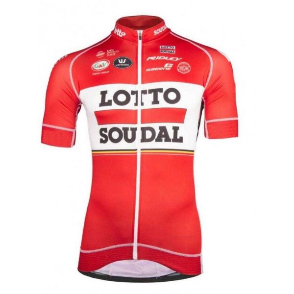 2017 Lotto Wielershirt Met Korte Mouwen Rood