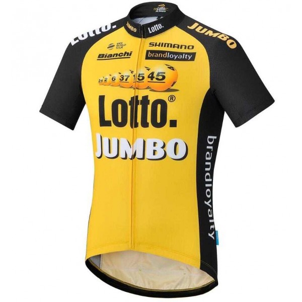 2017 Lotto Wielershirt Met Korte Mouwen Geel