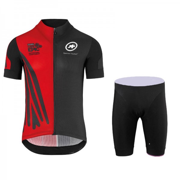 Nouveau 2018 Assos SS.Capeepicx Equipe Fietskleding Set Fietsshirt Korte Mouwen+Fietsbroek Korte Zwart Rood