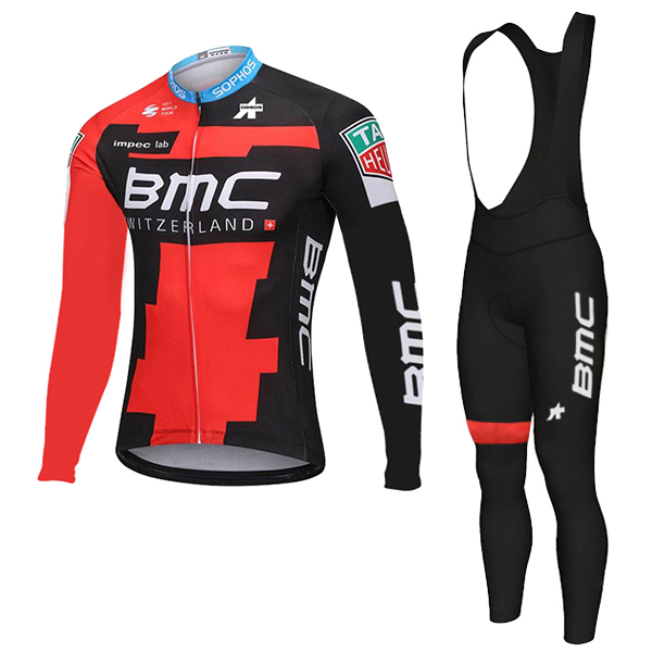 BMC Racing Team 2018 Fietskleding Set Wielershirt Lange Mouw+Lange Fietsbroeken Bib