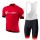 2018 Cube Rood Fietskleding Set Fietsshirt Korte Mouwen+Koersbroek Kort Bib