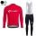 2018 Cube Rood Winter Fietskleding Set Wielershirt Lange Mouw+Lange Fietsbroeken Bib