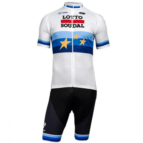 LOTTO SOUDAL European Champion 2018 Fietskleding Set Wielershirt Korte Mouw+Korte Fietsbroeken