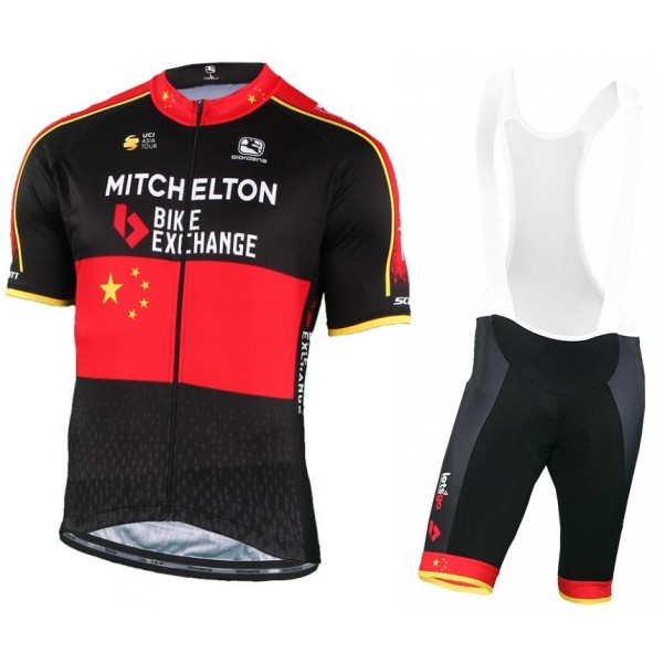 MITCHELTON-SCOTT Chinese Champion 2018-2019 Fietskleding Set Wielershirt Korte Mouw+Korte Fietsbroeken Bib