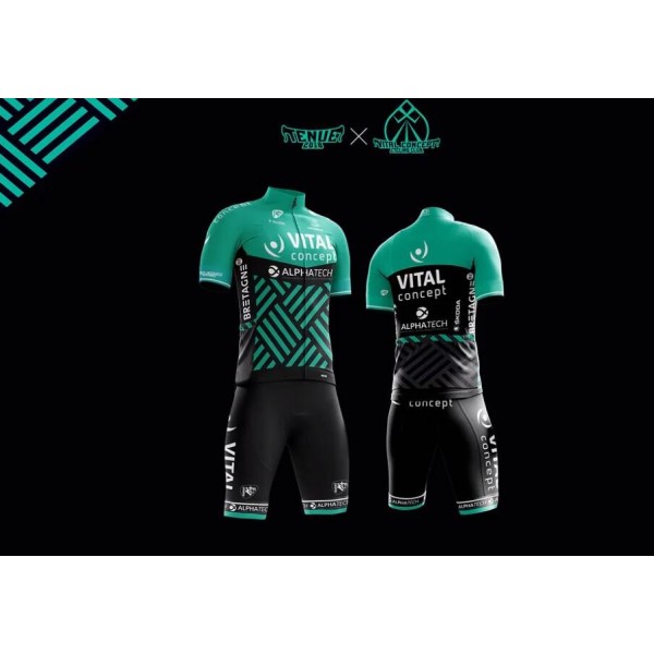 Vital Concept 2018 Fietskleding Set Fietsshirt Korte Mouwen+Koersbroek Kort Bib