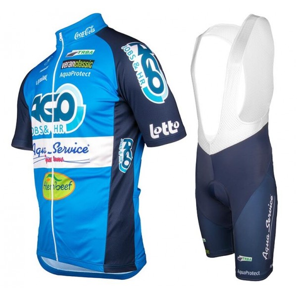 AGO-AQUA SERVICE 2018 Fietskleding Set Wielershirt Korte Mouw+Korte Fietsbroeken Bib