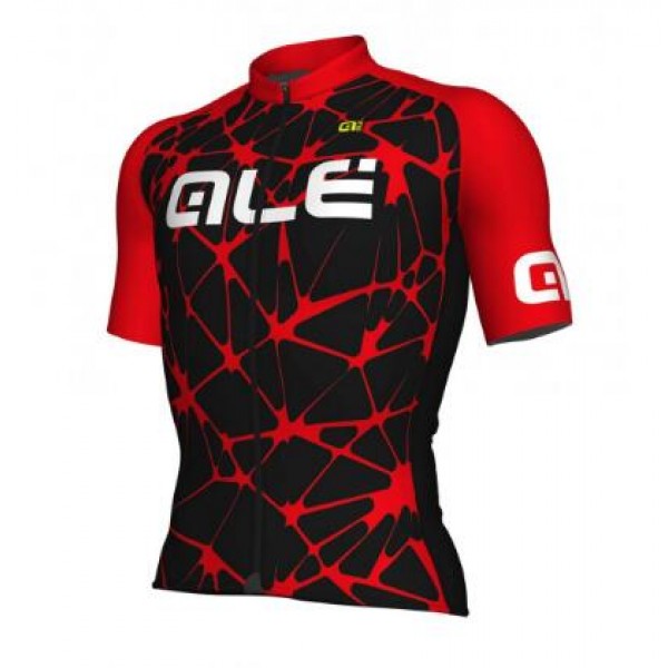 ALE SOLID Cracle Red Wielershirt Korte Mouw
