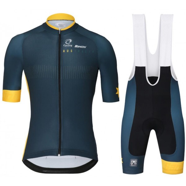 TEAM AUSTRALIA 2018 CA Fietskleding Set Wielershirt Korte Mouw+Korte Fietsbroeken Bib