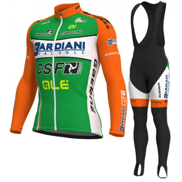 Bardiani Csf 2018 Fietskleding Set Wielershirt Lange Mouw+Lange Fietsbroeken Bib