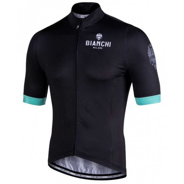 Bianchi Milano Laces Zwart Wielershirt Korte Mouw