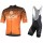 Bianchi Milano Conca Orange Fietskleding Set Wielershirt Korte Mouwen+Korte Fietsbroeken Bib