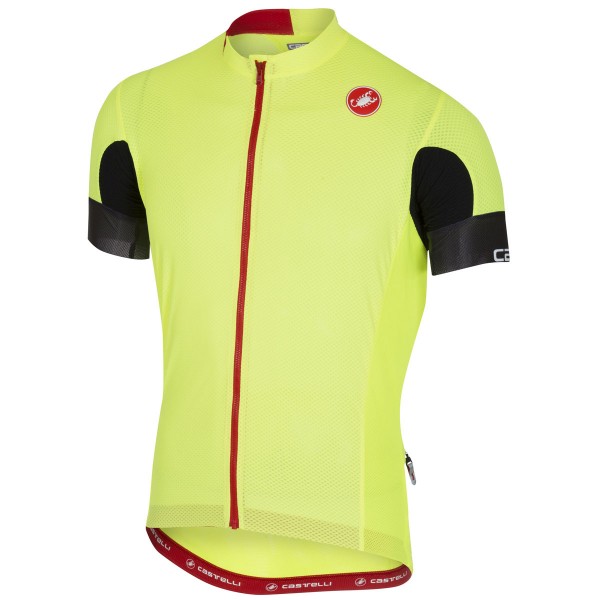 Castelli Aero Race 4.1 Solid Geel Fluo Wielershirt Korte Mouw