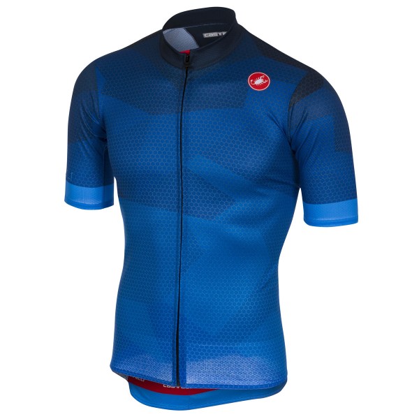 Castelli Flusso Blauw Wielershirt Korte Mouw