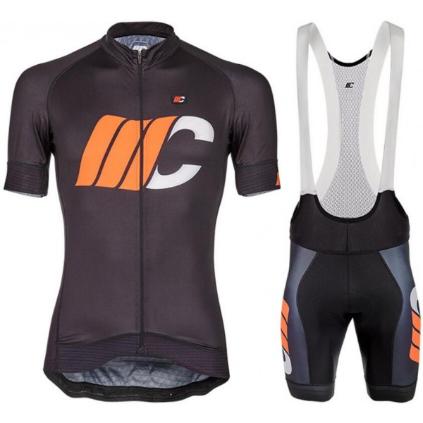 Cipollini Prestige Zwart Oranje Fietskleding Set Wielershirt Korte Mouw+Korte Fietsbroeken Bib