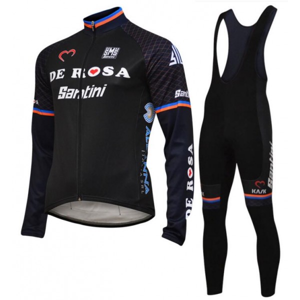 De Rosa Santini 2018 Fietskleding Set Wielershirt Lange Mouw+Lange Fietsbroeken Bib