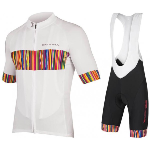 ENDURA Graphics Pinstripe Fietskleding Set Wielershirt Korte Mouw+Korte Fietsbroeken Bib