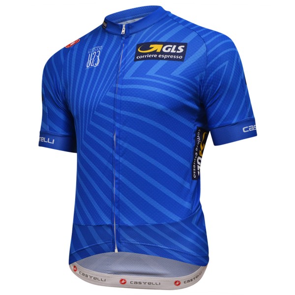 Giro D'Italia U23 2018 Blauw Wielershirt Korte Mouw