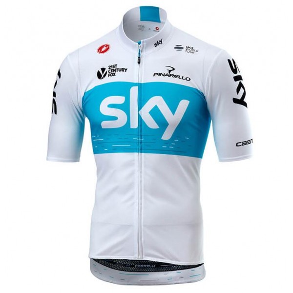 TEAM SKY 2018 Wit Wielershirt Korte Mouwen