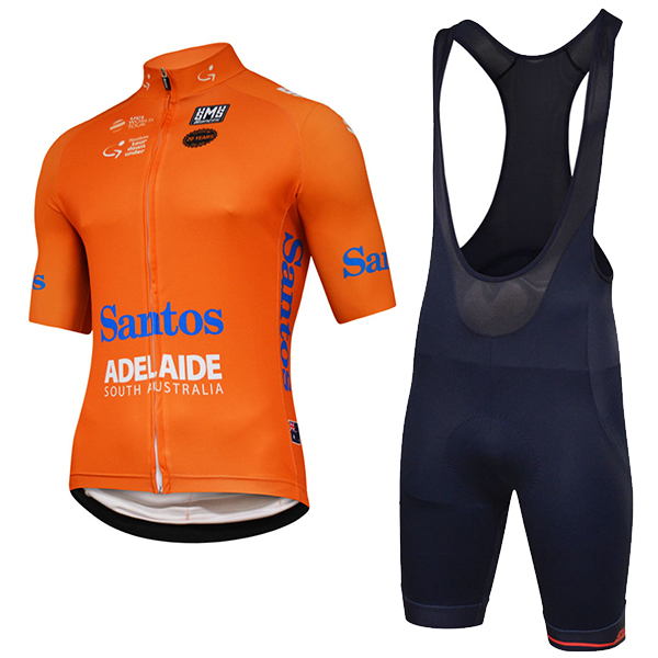 2018 TOUR DOWN UNDER Santos Fietskleding Set Wielershirt Korte Mouw+Korte Fietsbroeken Bib