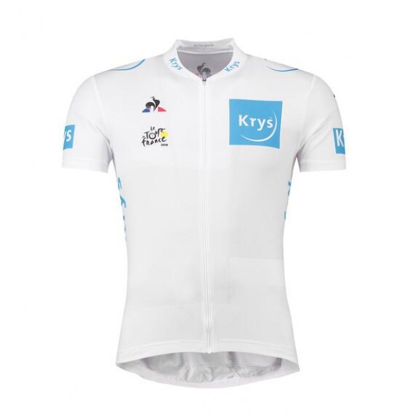 Tour De France 2018 Wit Wielershirt Korte Mouw