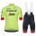 Trek Segafredo 2018 Fluo Geel Fietskleding Set Wielershirt Korte Mouwen+Korte Fietsbroeken Bib