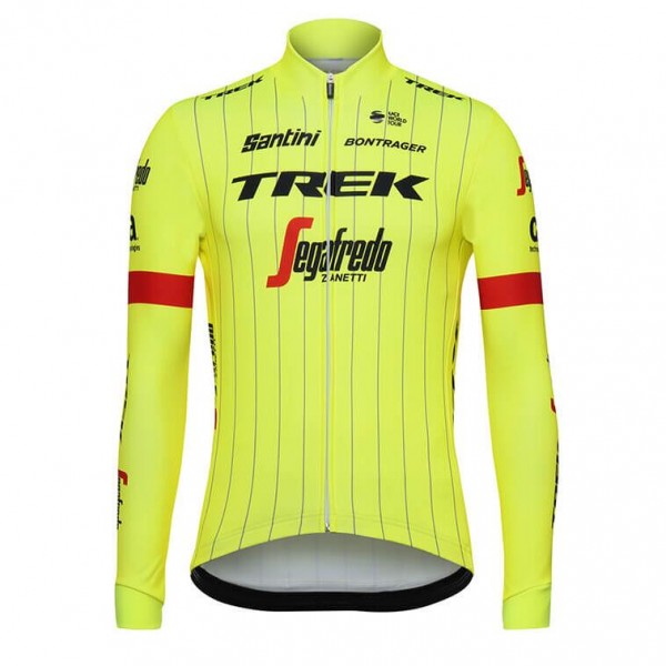 Trek Segafredo 2018 Fluo Geel Wielershirt Lange Mouw