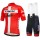 Trek-Segafredo Danish Champion 2018 Fietskleding Set Wielershirt Korte Mouw+Korte Fietsbroeken Bib