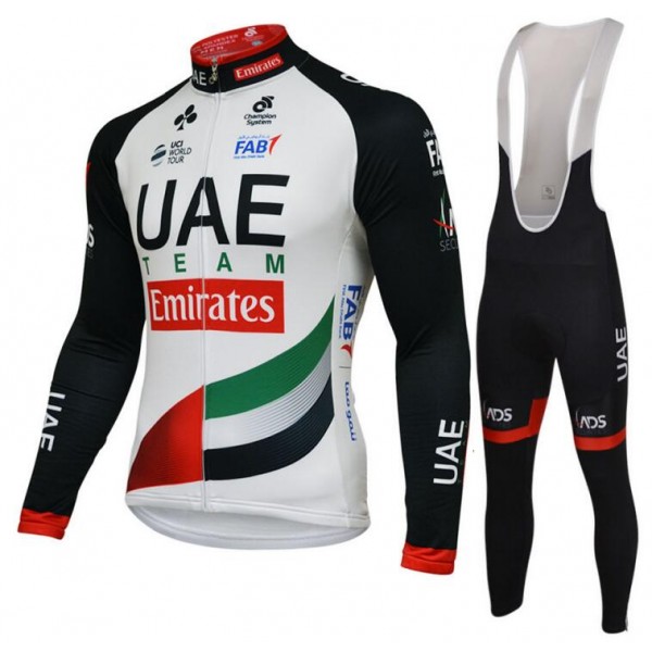 UAE 2018 Fietskleding Set Wielershirt Lange Mouw+Lange Fietsbroeken Bib