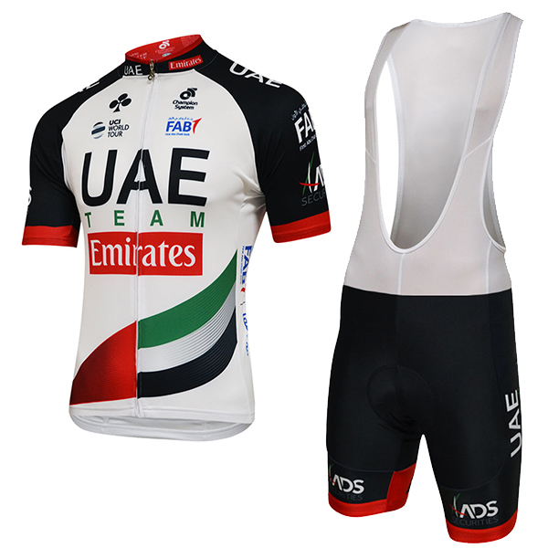 2018 UAE Team Emirates Fietskleding Set Wielershirt Korte Mouw+Korte Fietsbroeken Bib