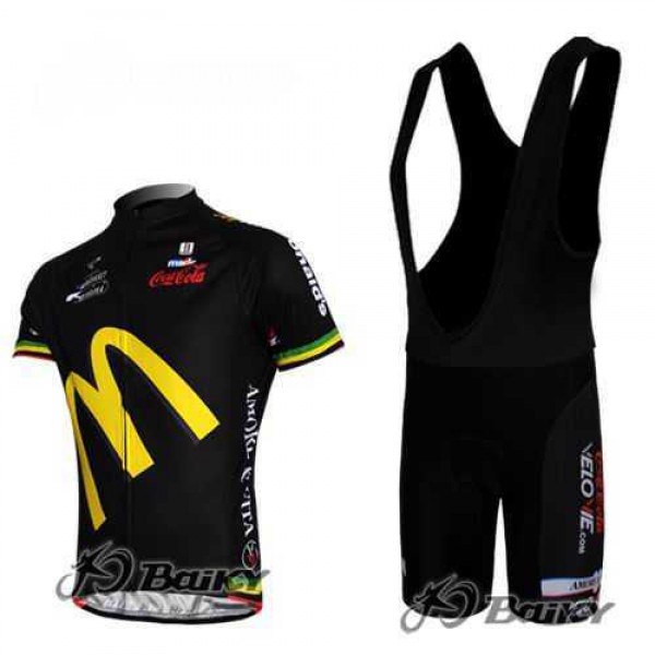 McDonald Legea Pro Team Fietskleding Set Fietsshirt Met Korte Mouwen+Korte Koersbroek Zwart